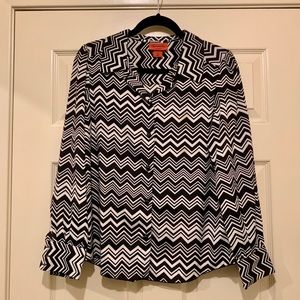 Missoni for Target Black and White Chevron Blouse